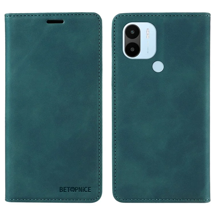 BETOPNICE 003 Para Xiaomi Redmi A1+ 4G / A2+ 4G / Poco C50 4G / Poco C51 4G Carteira de Telefone de Couro com Bloqueio RFID (com Orifício para Impressão Digital) - Verde