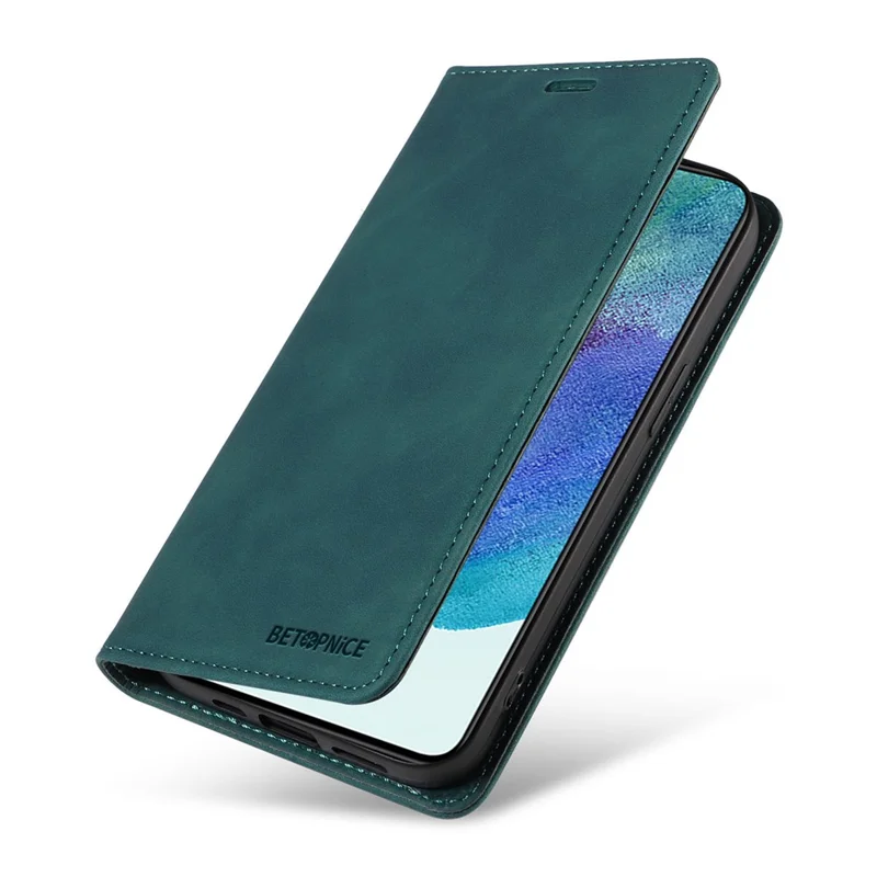BETOPNICE 003 Anti-scratch Cover for Samsung Galaxy S22 5G RFID Blocking Phone Wallet Leather Stand Case - Green
