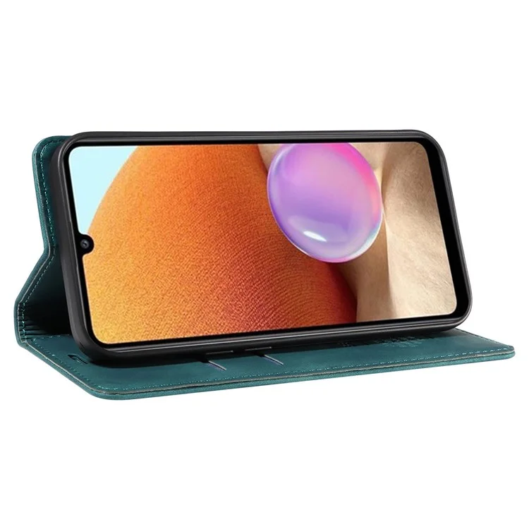 Capa de telefone BETOPNICE 003 para Samsung Galaxy A32 4G (versão da UE) Carteira de bloqueio RFID Caso de pé de couro - Verde