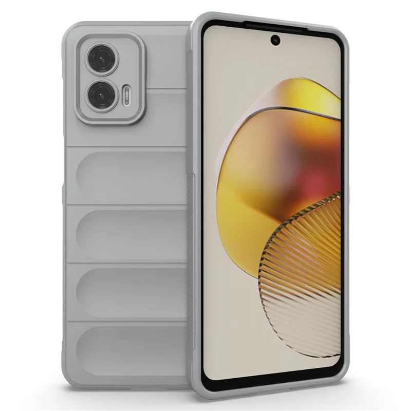 For Motorola Moto G73 5G Anti-drop Phone Case Rugged TPU Protective Cover - Light Grey
