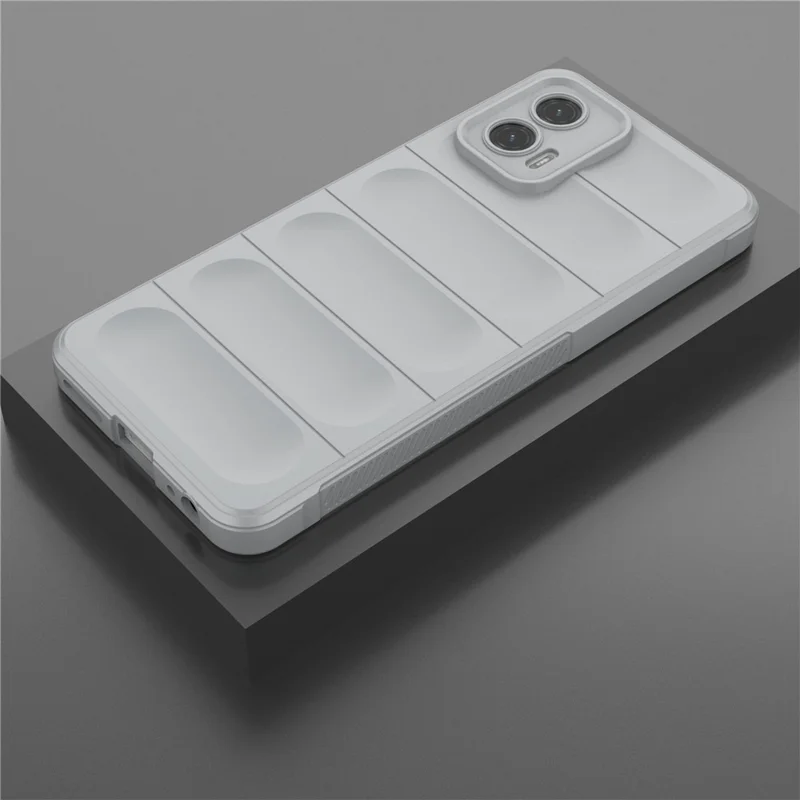 For Motorola Moto G73 5G Anti-drop Phone Case Rugged TPU Protective Cover - Light Grey