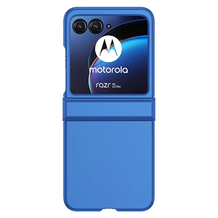 Per Motorola Razr 40 Ultra 5G Hard PC Custodia per telefono Protezione antiurto per cerniera Skin-touch Case - Blu scuro