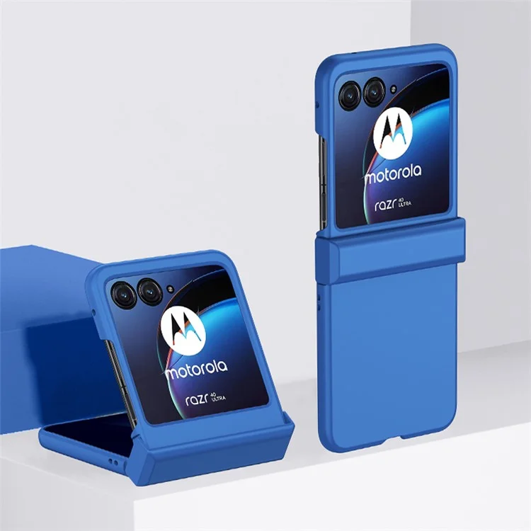 Per Motorola Razr 40 Ultra 5G Hard PC Custodia per telefono Protezione antiurto per cerniera Skin-touch Case - Blu scuro