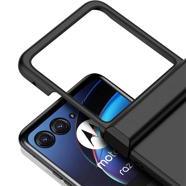 Per Motorola Razr 40 Ultra 5G Hard PC Custodia per telefono Protezione antiurto per cerniera Skin-touch Case - Blu scuro