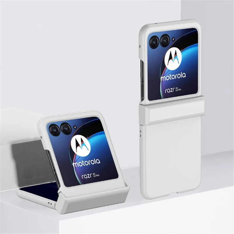 For Motorola Razr 40 Ultra 5G Hard PC Phone Cover Shockproof Hinge Protection Skin-touch Case - White