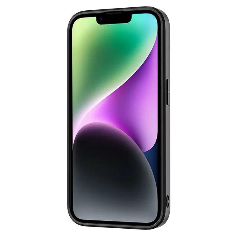 ABEEL Für iPhone 14 Plus Stoßfestes Krokodilleder-Telefon-Case Rindsleder + TPU + PC-Hybrid-Cover - Blau