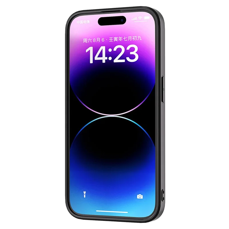 ABEEL Milky Way Series для iPhone 15 Plus PU Leather Coating Phone Cover Anti-scratch PC+TPU Case - Blue