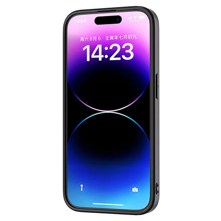 ABEEL Milky Way Series Phone Case for iPhone 15 , PU Leather Coated PC+TPU Anti-drop Cover - Blue