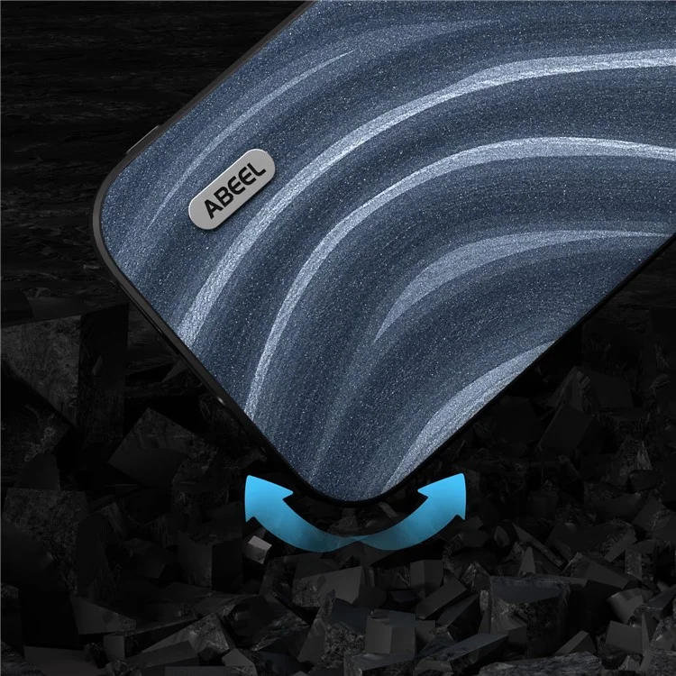 ABEEL Milky Way Series Phone Case for iPhone 15 , PU Leather Coated PC+TPU Anti-drop Cover - Blue