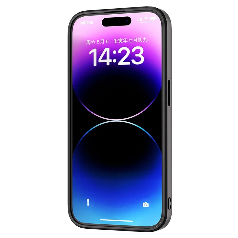 ABEEL Para iPhone 14 Pro Capa de telefone à prova de choque de couro PU revestido de TPU + Caso de textura de pele de leopardo PC - Prata