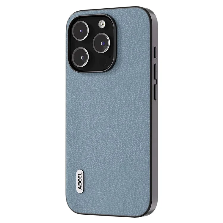 ABEEL для iPhone 13 Pro Litchi Texture Ultra Thin Case Cowhide Leather Coated PC + TPU Protective Phone Cover - Baby Blue