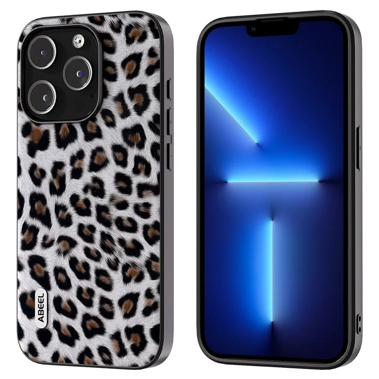 ABEEL Für iPhone 13 Pro Leopard Textur Schlanke Hülle PU-Leder + TPU + PC Handyhülle - Silber