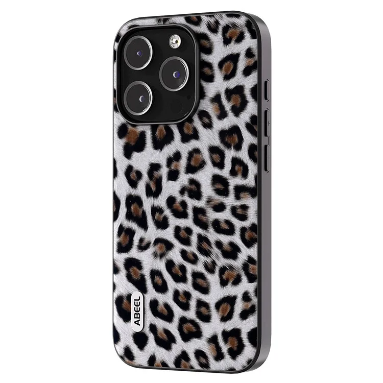 ABEEL Für iPhone 13 Pro Leopard Textur Schlanke Hülle PU-Leder + TPU + PC Handyhülle - Silber