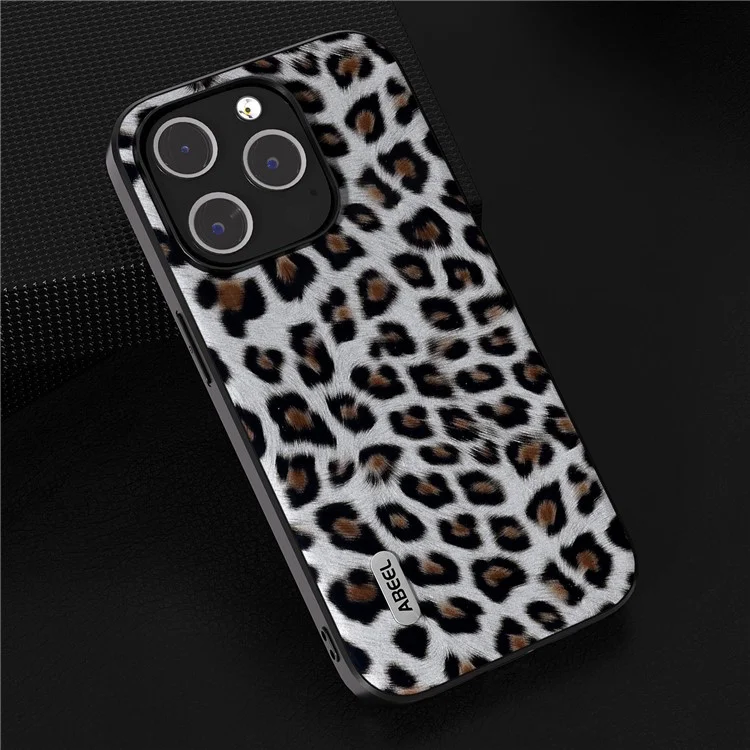 ABEEL Für iPhone 13 Pro Leopard Textur Schlanke Hülle PU-Leder + TPU + PC Handyhülle - Silber