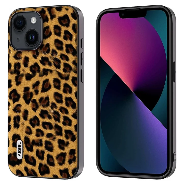 ABEEL Per iPhone 13 Leopard Texture Protective Shell PU Pelle + TPU + PC Cover Posteriore del telefono - Oro