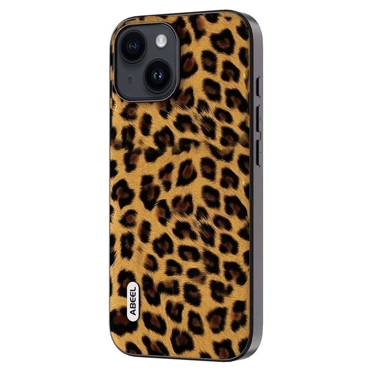 ABEEL Per iPhone 13 Leopard Texture Protective Shell PU Pelle + TPU + PC Cover Posteriore del telefono - Oro