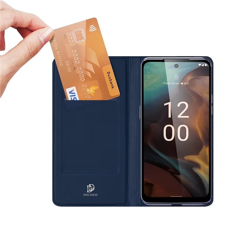 DUX DUCIS Skin Pro Series para Capa de Telefone Nokia XR21 Caso de Couro PU Flip Stand com Slot para Cartão - Azul
