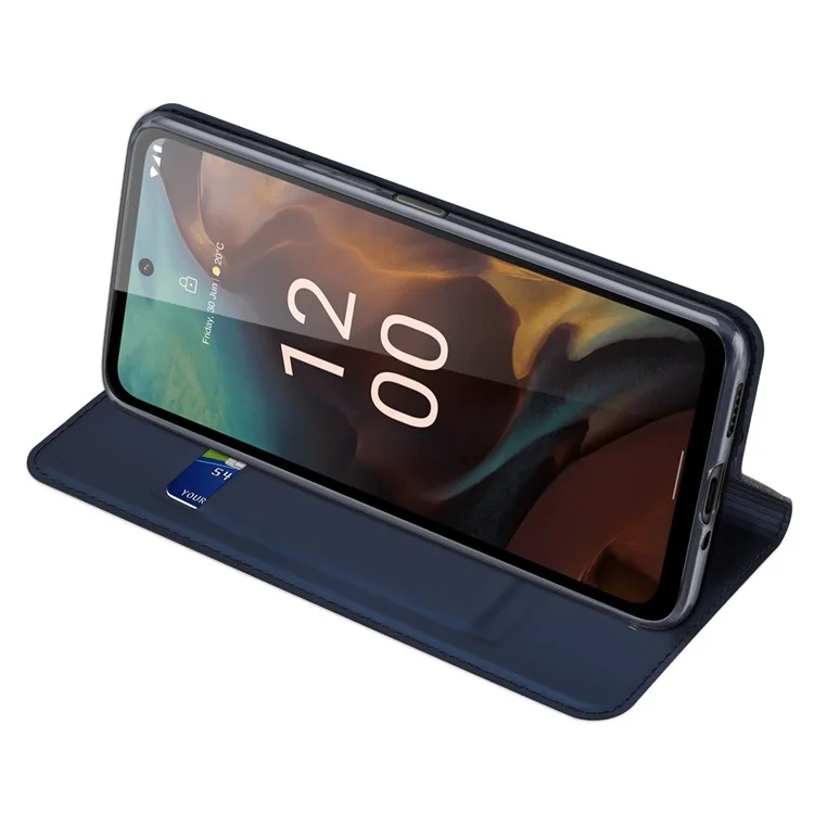 DUX DUCIS Skin Pro Series para Capa de Telefone Nokia XR21 Caso de Couro PU Flip Stand com Slot para Cartão - Azul