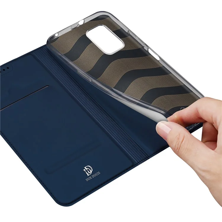 DUX DUCIS Skin Pro Series para Capa de Telefone Nokia XR21 Caso de Couro PU Flip Stand com Slot para Cartão - Azul
