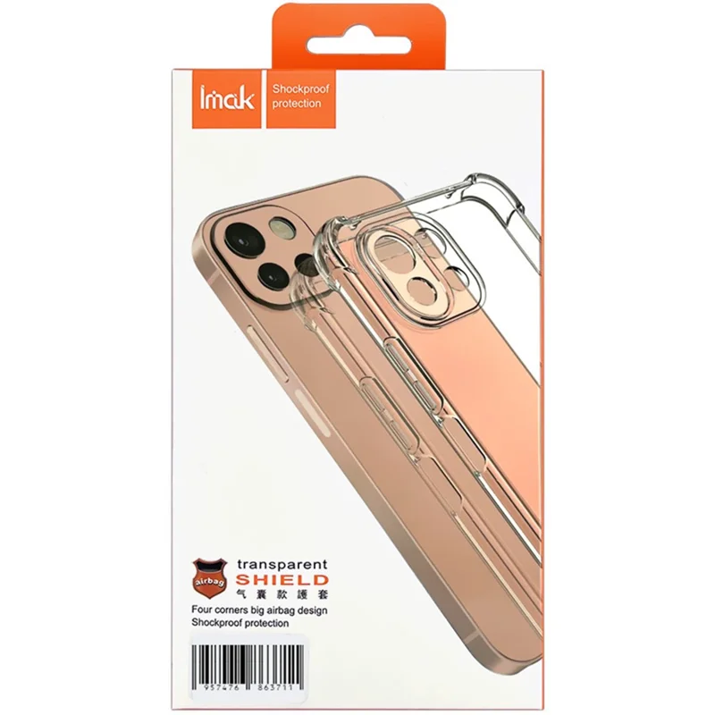 IMAK For Xiaomi Redmi 12 4G Phone Case Four Corner Shock-Absorbed Clear Back Cover TPU Shell - Transparent