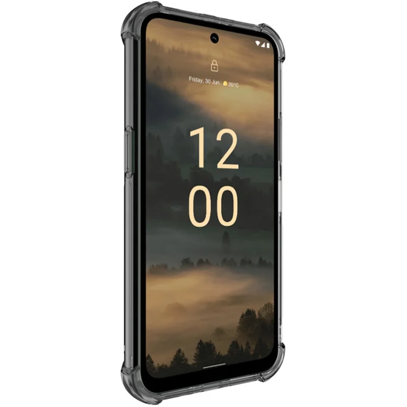 IMAK For Nokia XR21 Phone Case Four Corner Anti-drop Clear Back Cover TPU Shell - Transparent Black