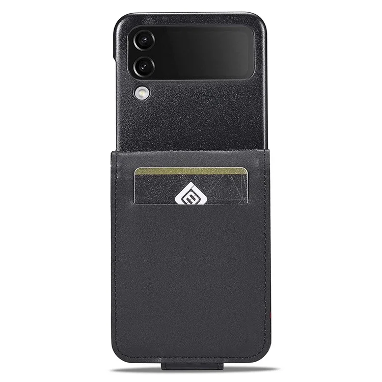 LC.IMEEKE Para Samsung Galaxy Z Flip3 5G Funda de cuero PU Textura de fibra de carbono Titular de tarjeta Funda de teléfono - Rayas verticales