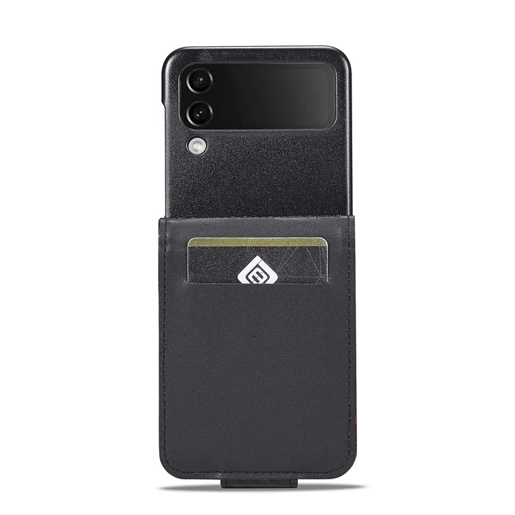 LC.IMEEKE Leather Phone Case for Samsung Galaxy Z Flip4 5G , Carbon Fiber Texture Card Slot Cover - Vertical Stripe