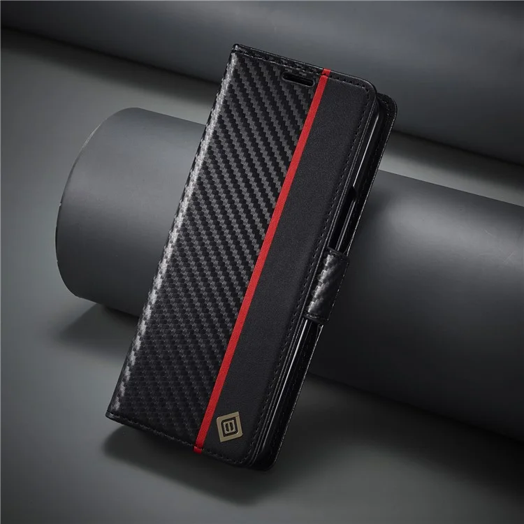 LC.IMEEKE для Samsung Galaxy Z Fold5 5G телефона Кожаный чехол с текстурой углеродного волокна Складной бумажник - вертикальная полоса