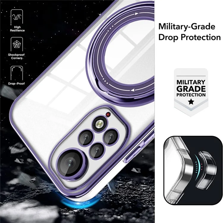 Per Xiaomi Redmi Note 11 4G (Qualcomm) / Note 11S 4G PC+TPU Cover Ring Kickstand Phone Case Compatible with MagSafe - Viola