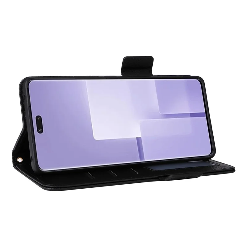 For Xiaomi Civi 3 5G Wallet Case PU Leather Litchi Texture Stand Protective Cover with Hand  Strap - Black