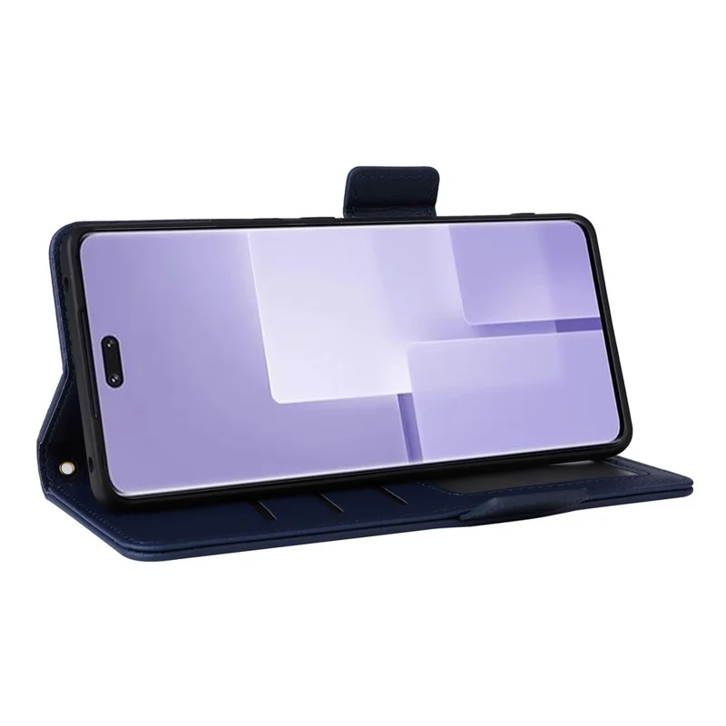 Per Xiaomi Civi 3 5G Portafoglio Cover in Pelle PU Texture Litchi Stand Custodia Protettiva con Cinturino - Blu Scuro