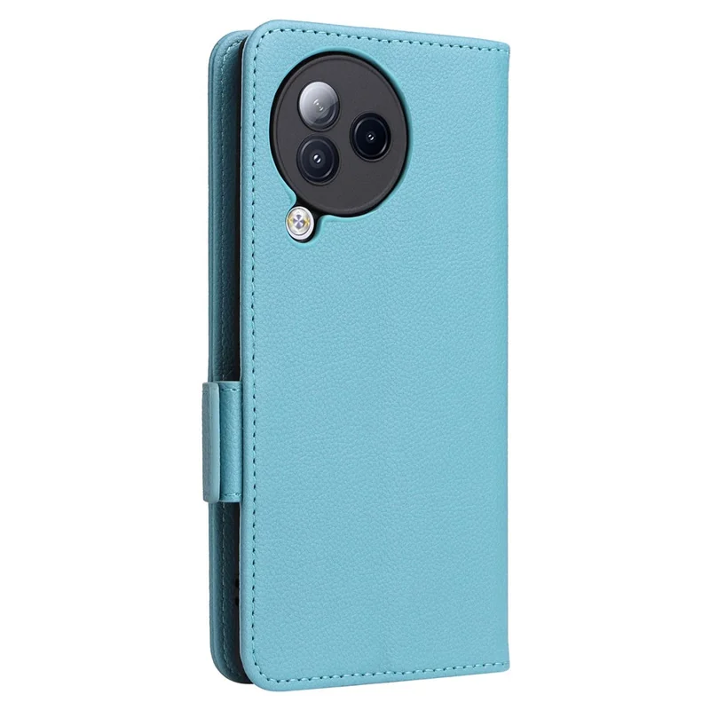 For Xiaomi Civi 3 5G Wallet Case PU Leather Litchi Texture Stand Protective Cover with Hand  Strap - Baby Blue