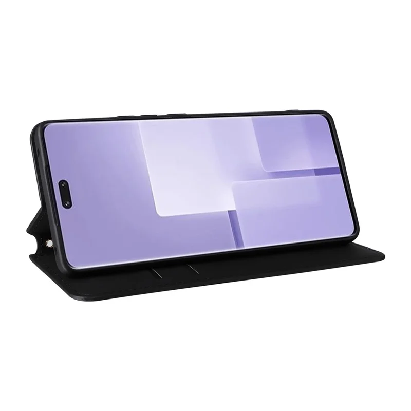For Xiaomi Civi 3 5G Rhombus Imprinted Stand Case PU Leather Wallet Phone Cover - Black