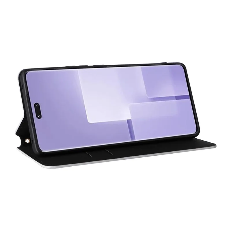 For Xiaomi Civi 3 5G Rhombus Imprinted Stand Case PU Leather Wallet Phone Cover - Silver
