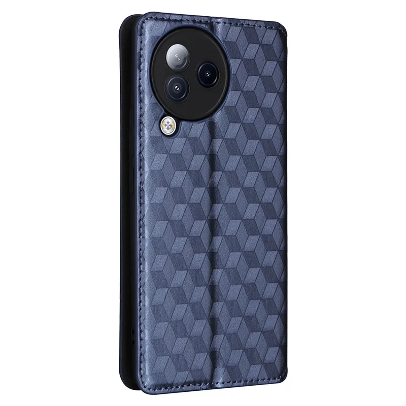 Pour Xiaomi Civi 3 5G Rhombus Imprinted Stand Case PU Leather Wallet Phone Cover - Blue