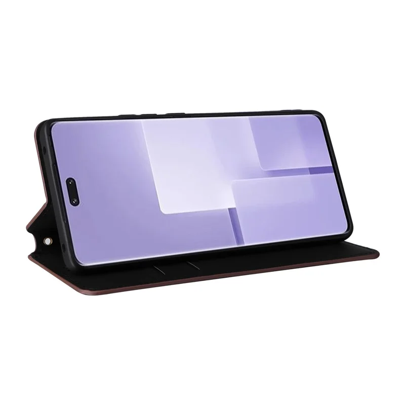 For Xiaomi Civi 3 5G Rhombus Imprinted Stand Case PU Leather Wallet Phone Cover - Brown