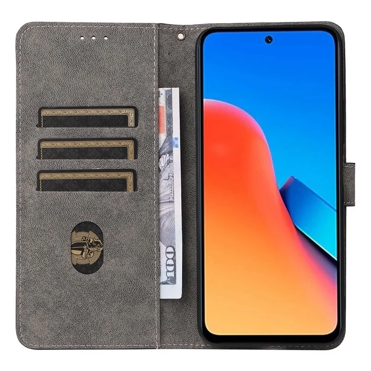 For Xiaomi Redmi 12 4G / 12 5G (Global) / Note 12R 5G / Poco M6 Pro 5G RFID Blocking Wallet Stand Cover Anti-drop Leather Phone Case - Black