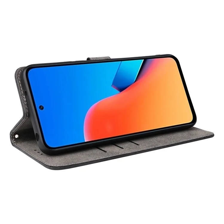 For Xiaomi Redmi 12 4G / 12 5G (Global) / Note 12R 5G / Poco M6 Pro 5G RFID Blocking Wallet Stand Cover Anti-drop Leather Phone Case - Black