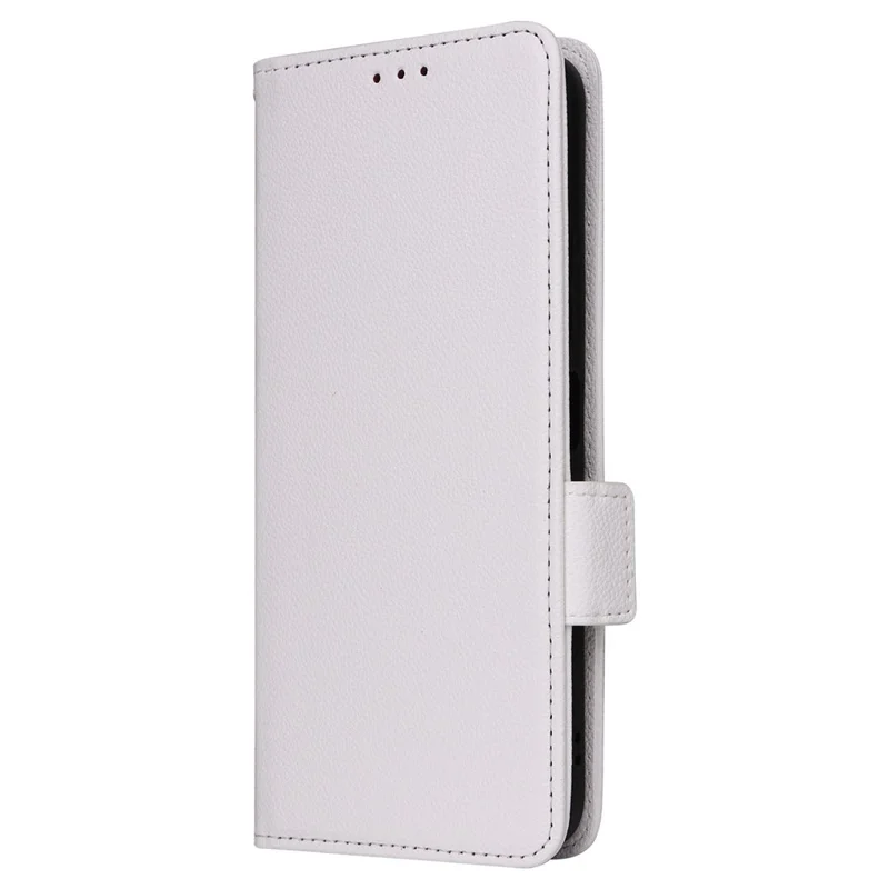 For Xiaomi Redmi 12 4G / 12 5G (Global) / Note 12R 5G / Poco M6 Pro 5G Litchi Texture Stand Phone Case Anti-fall PU Leather Wallet Cover - White