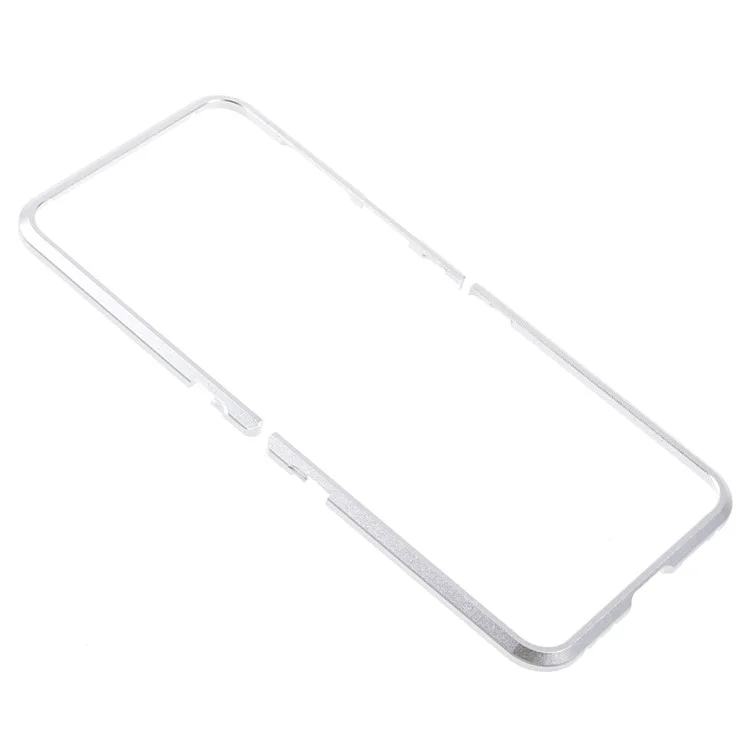 Phone Case for Samsung Galaxy Z Flip4 5G Magnetic Adsorption Metal Frame + Tempered Glass Clear Phone Cover - Silver