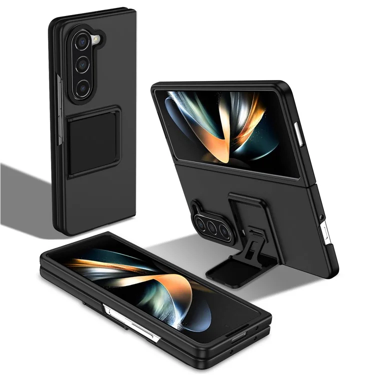 Para Samsung Galaxy Z Fold5 5G Kickstand Phone Case à prova de queda Capa rígida de PC - Preto