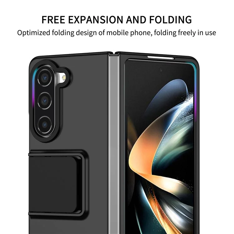 Para Samsung Galaxy Z Fold5 5G Kickstand Phone Case à prova de queda Capa rígida de PC - Preto
