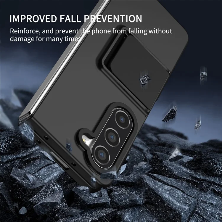 Para Samsung Galaxy Z Fold5 5G Kickstand Phone Case à prova de queda Capa rígida de PC - Preto