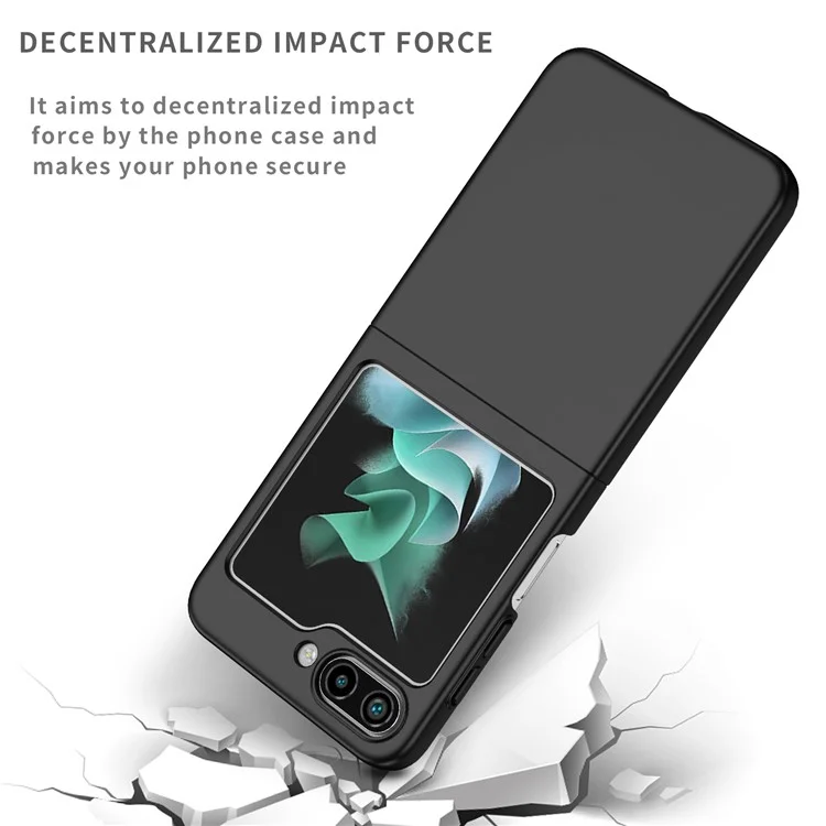 For Samsung Galaxy Z Flip5 5G Shockproof Hard PC Cover Folding Phone Protective Case - Black