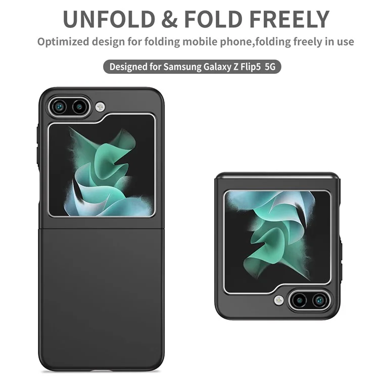 For Samsung Galaxy Z Flip5 5G Shockproof Hard PC Cover Folding Phone Protective Case - Black