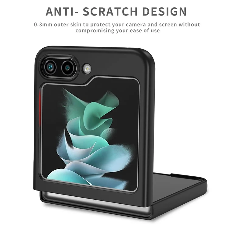 For Samsung Galaxy Z Flip5 5G Shockproof Hard PC Cover Folding Phone Protective Case - Black