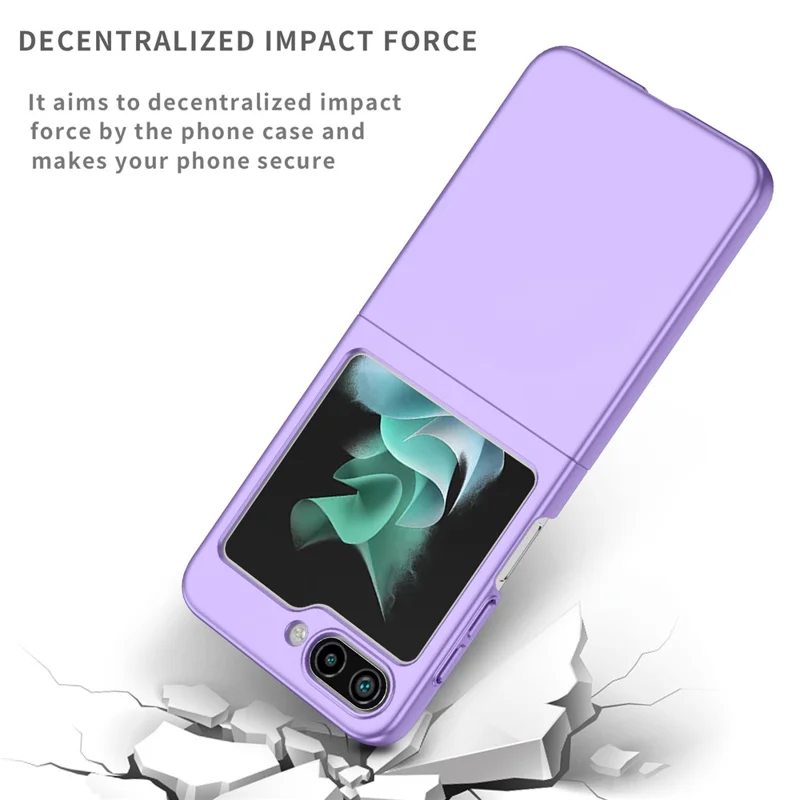 For Samsung Galaxy Z Flip5 5G Shockproof Hard PC Cover Folding Phone Protective Case - Purple