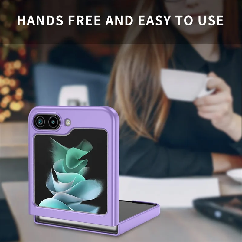For Samsung Galaxy Z Flip5 5G Shockproof Hard PC Cover Folding Phone Protective Case - Purple