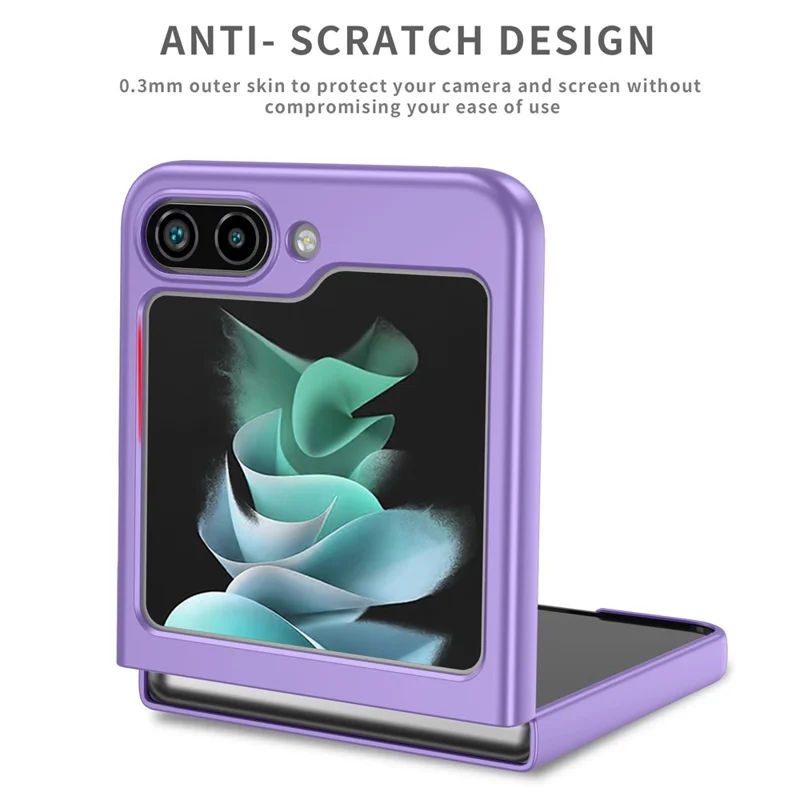 For Samsung Galaxy Z Flip5 5G Shockproof Hard PC Cover Folding Phone Protective Case - Purple