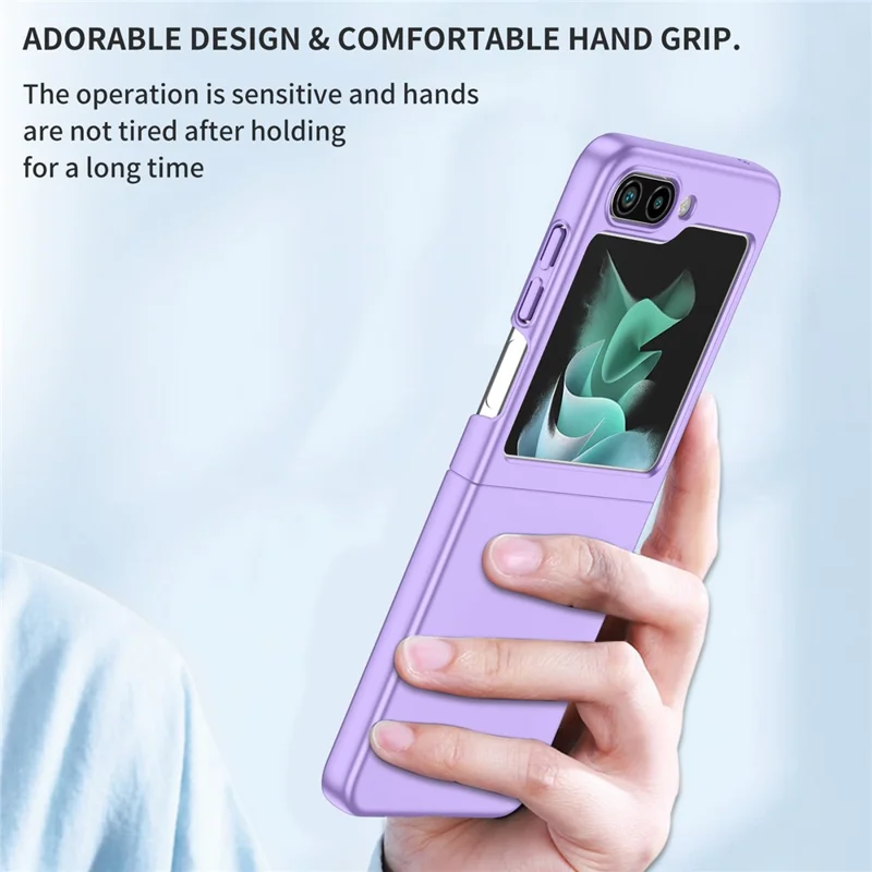 For Samsung Galaxy Z Flip5 5G Shockproof Hard PC Cover Folding Phone Protective Case - Purple